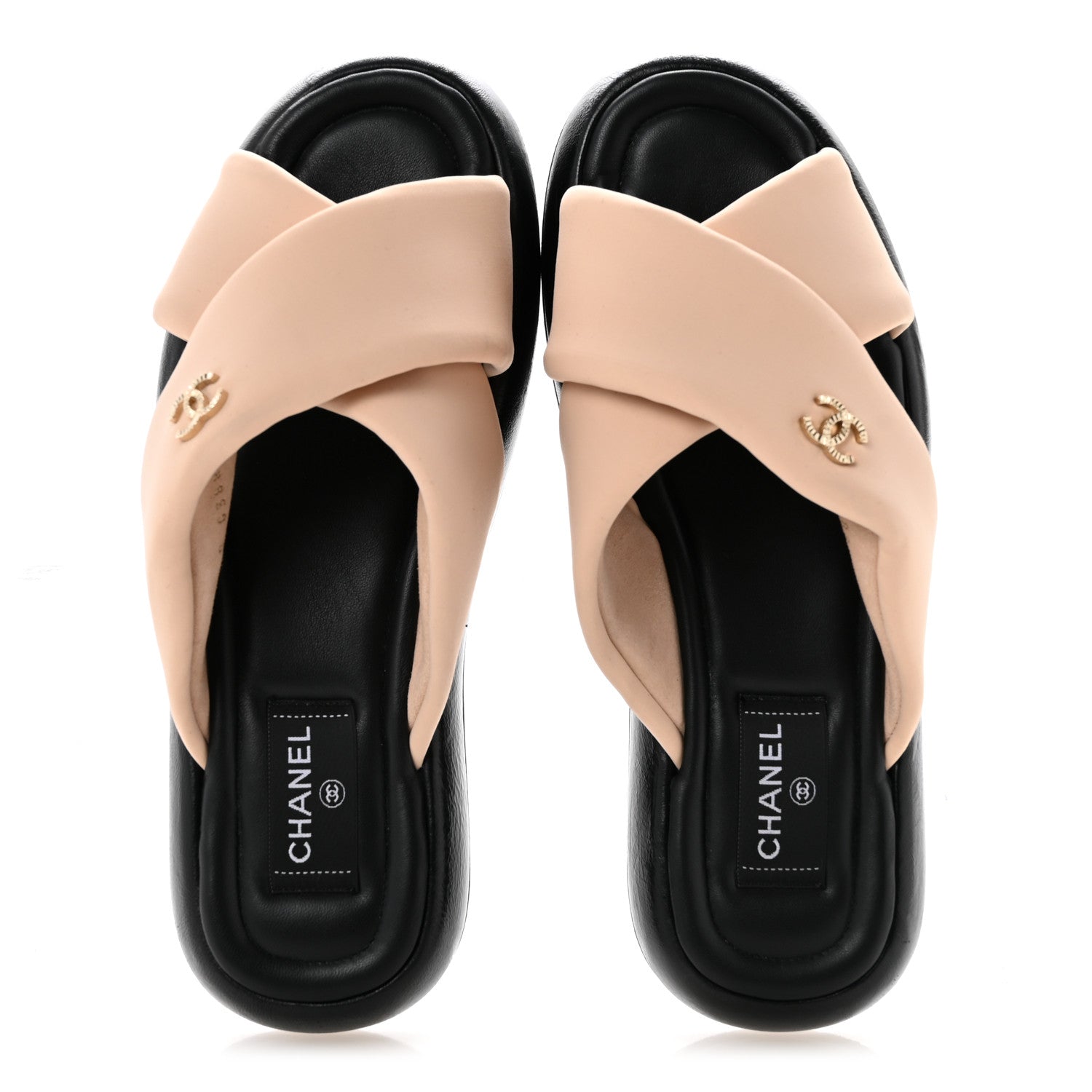Fabric CC Mules Sandals 41 Light Beige