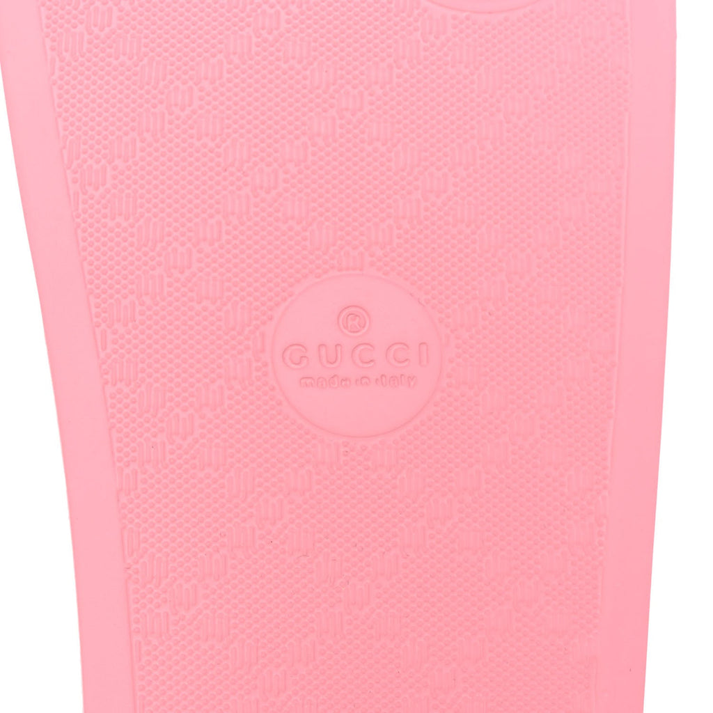Rubber GG Monogram Perforated Womens Slide Sandals 36 Rose Box