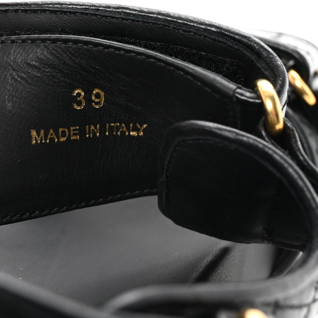 Nappa Matelasse Sporty Sandals 39 Black