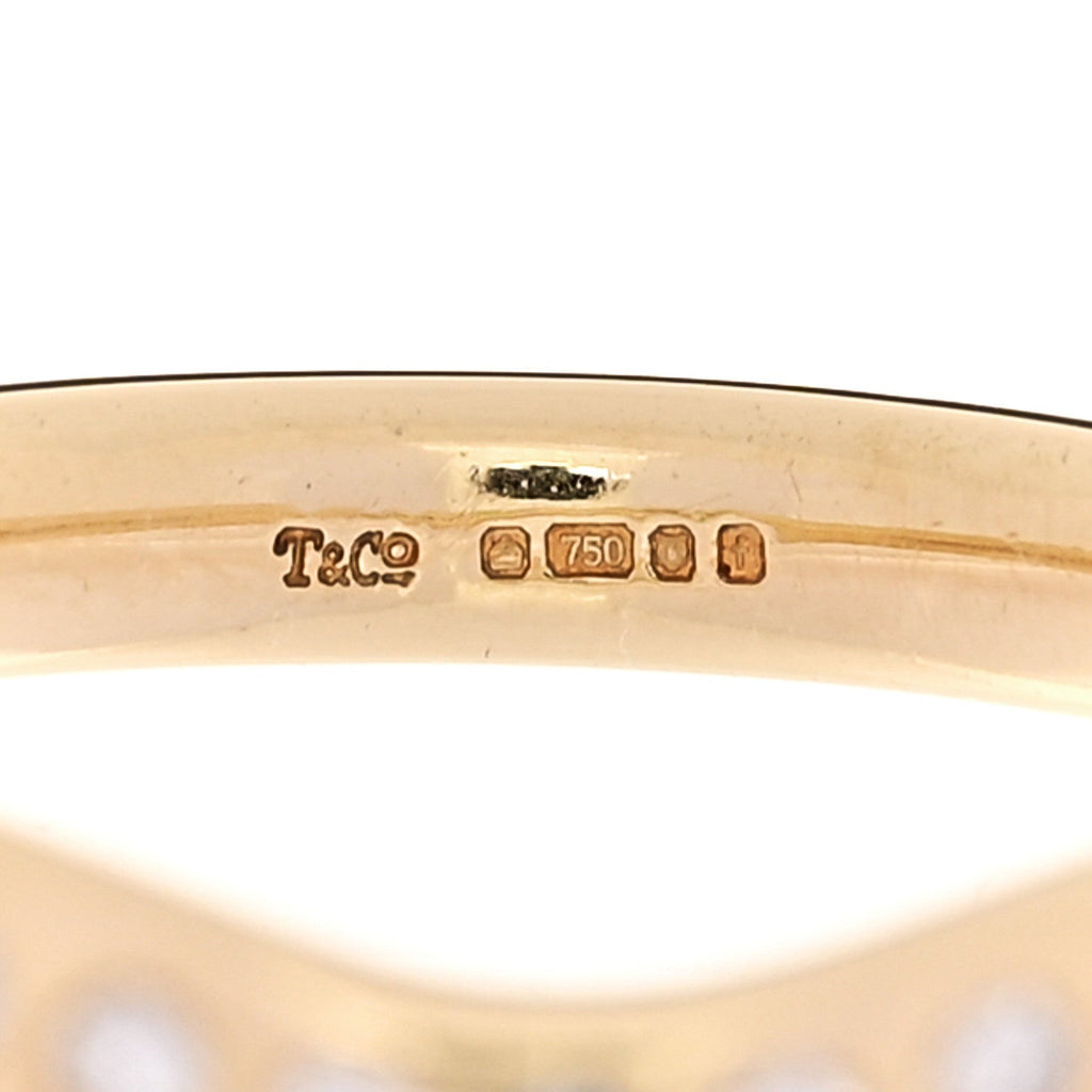 18K Yellow Gold Diamond .08ctw Elsa Peretti Curved Wedding Band Ring 56 7.5