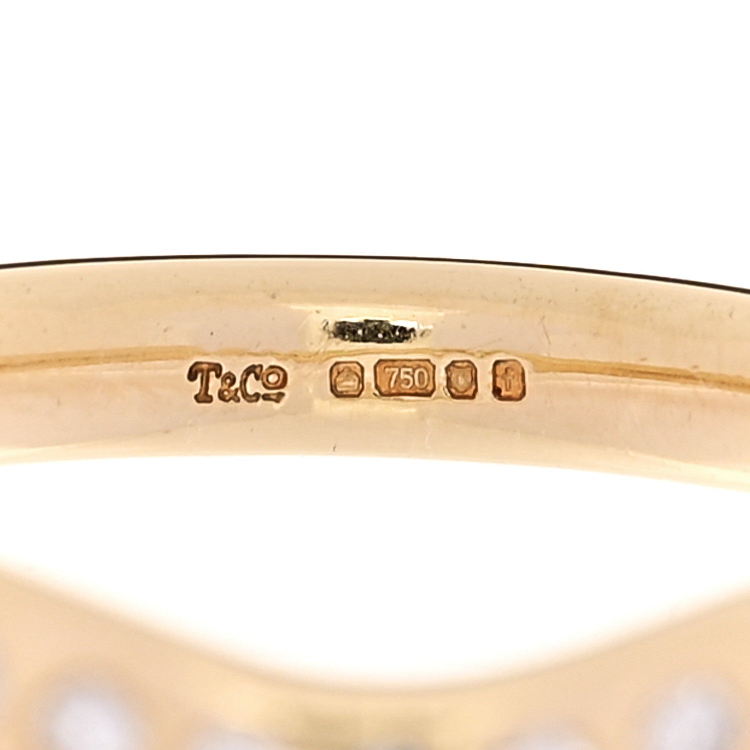 18K Yellow Gold Diamond .08ctw Elsa Peretti Curved Wedding Band Ring 56 7.5