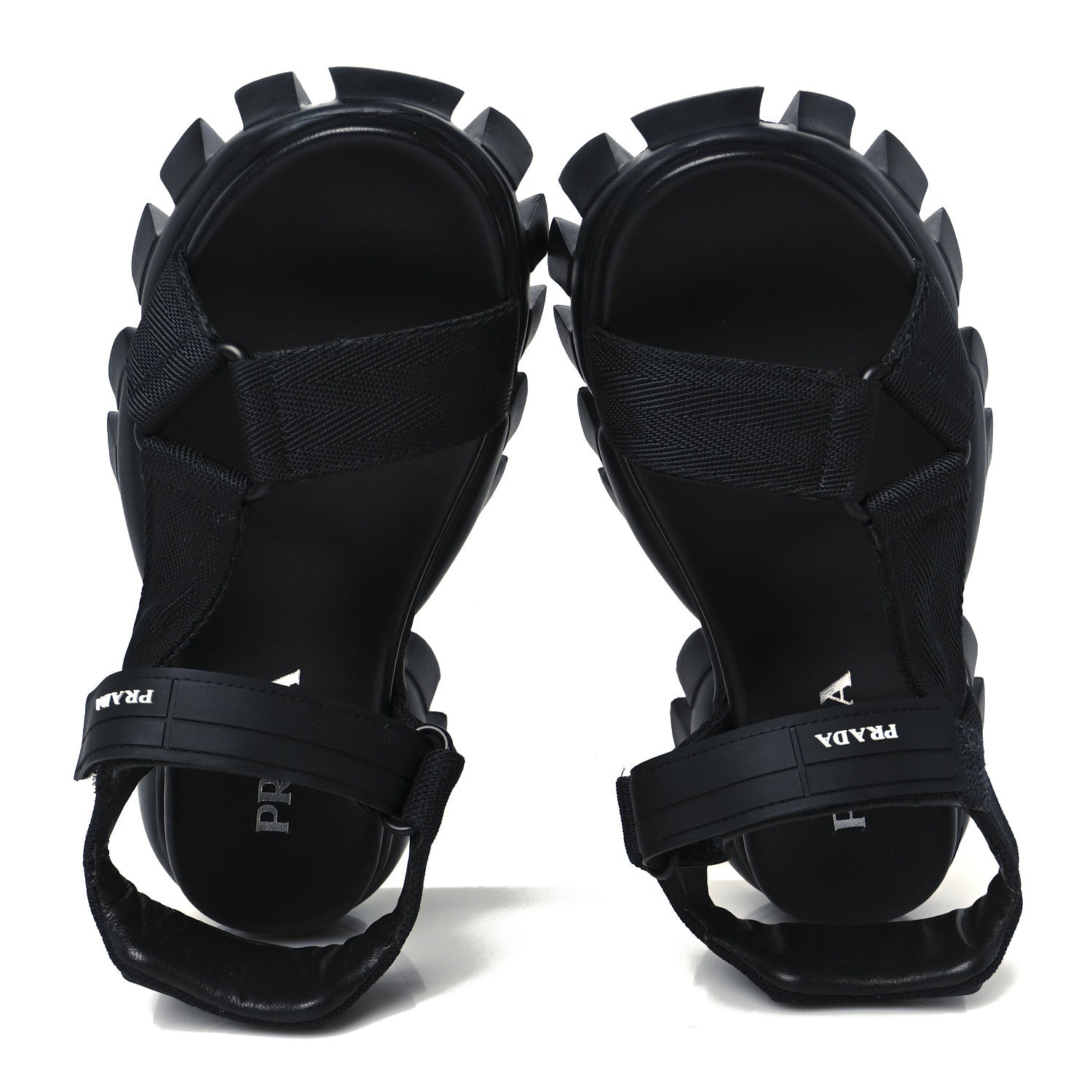 Nappa Logo Embossed Thunder Sole 50mm Sport Sandals 35.5 Black