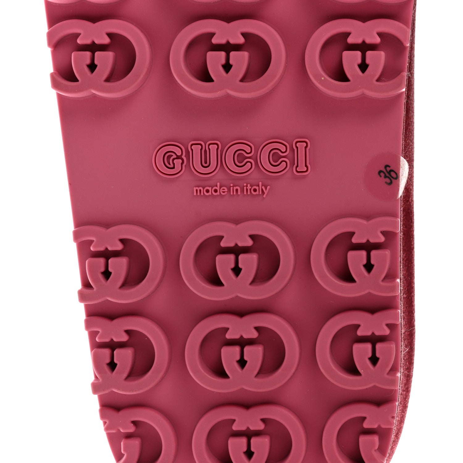 Glitter Rubber Womens Interlocking G Platform 42mm Slide Sandals 36 Rose