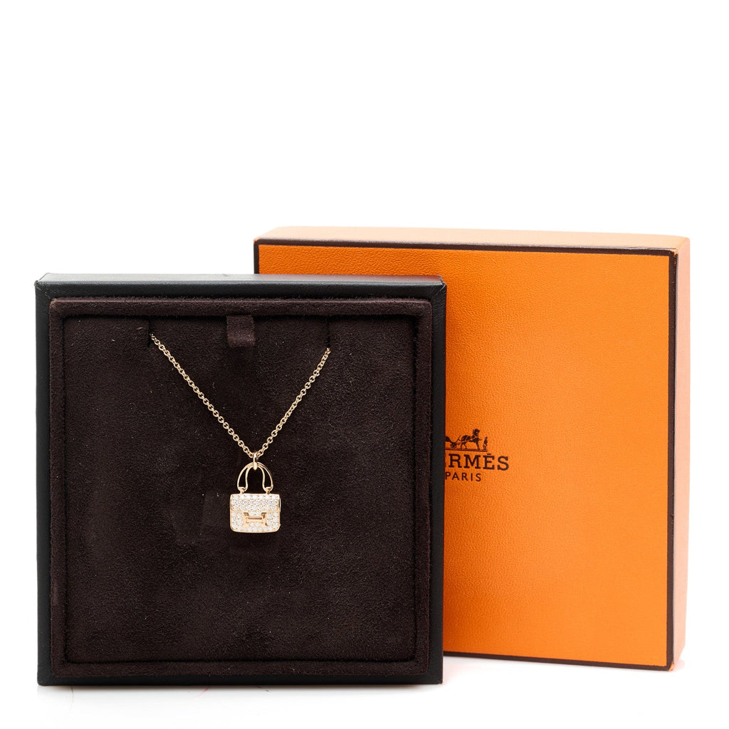 18K Rose Gold Diamond Constance Amulettes Pendant Necklace
