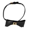 Patent G Bow Choker Necklace Black Gold