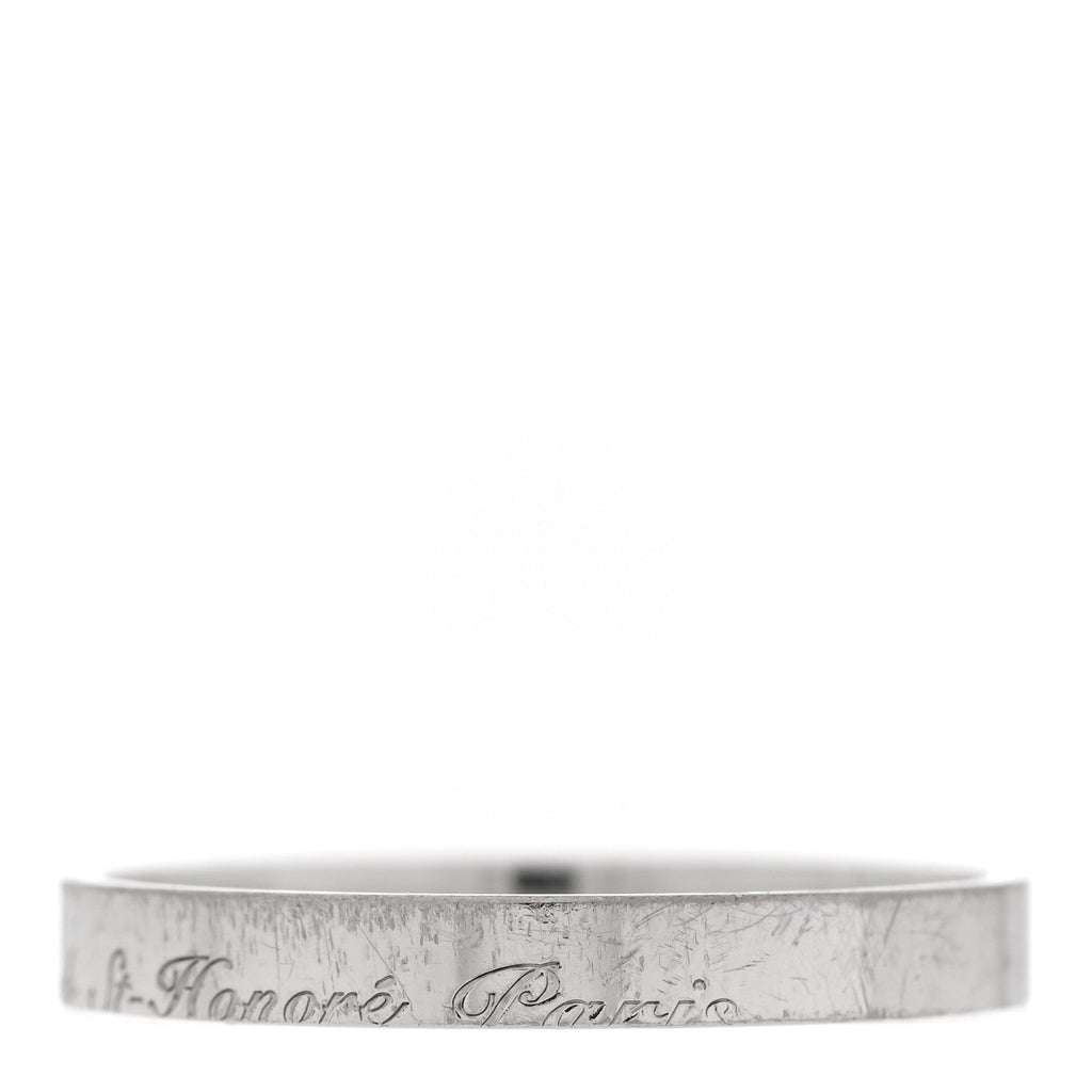 18K White Gold Cartouche Mini Band Ring 63 10.25