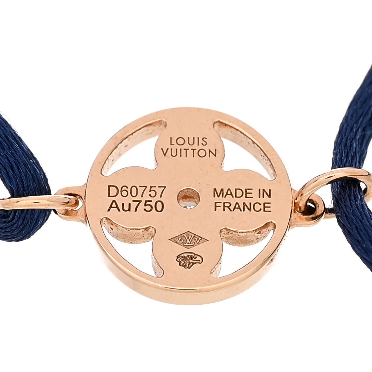 18K Pink Gold Diamond Idylle Blossom Sun Cord Bracelet Blue