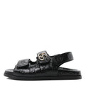 Guccissima GG Embossed Womens Sandals 37 Black