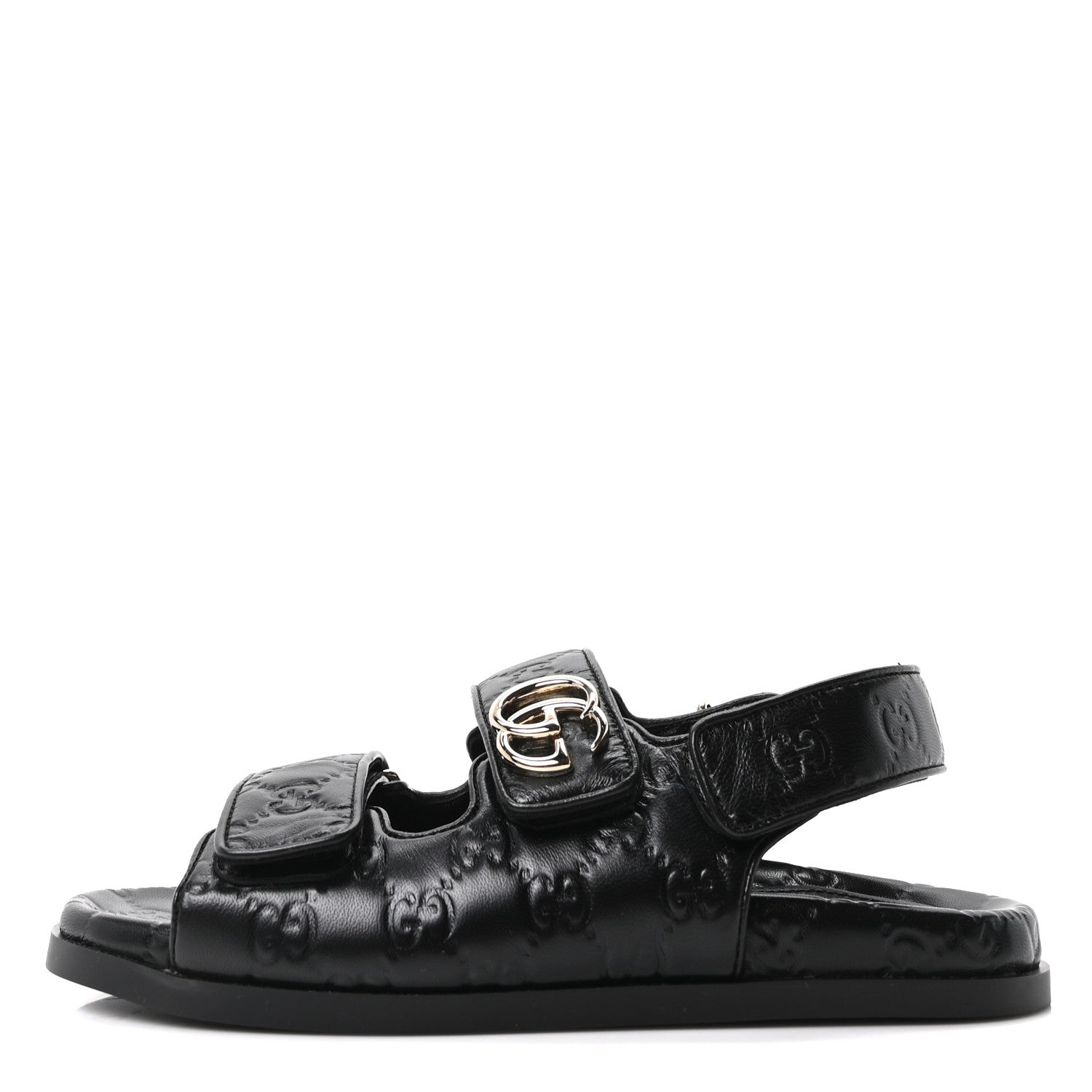 Guccissima GG Embossed Womens Sandals 37 Black