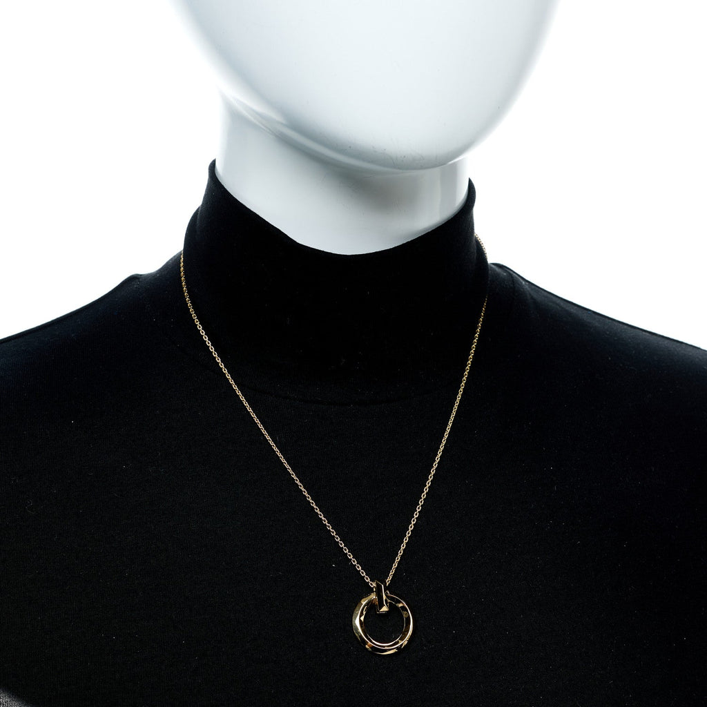 18K Yellow Gold T T1 Circle Pendant Necklace