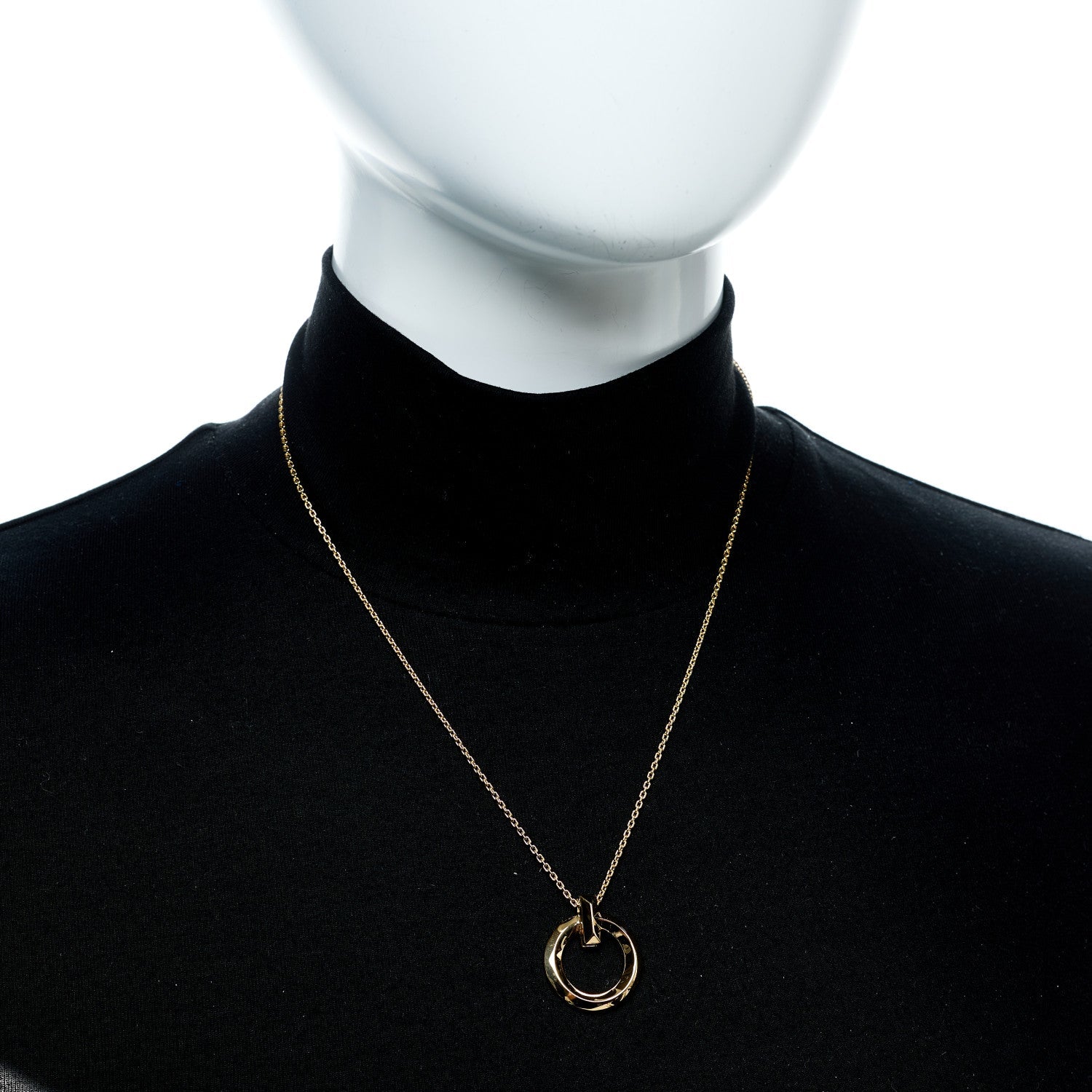 18K Yellow Gold T T1 Circle Pendant Necklace