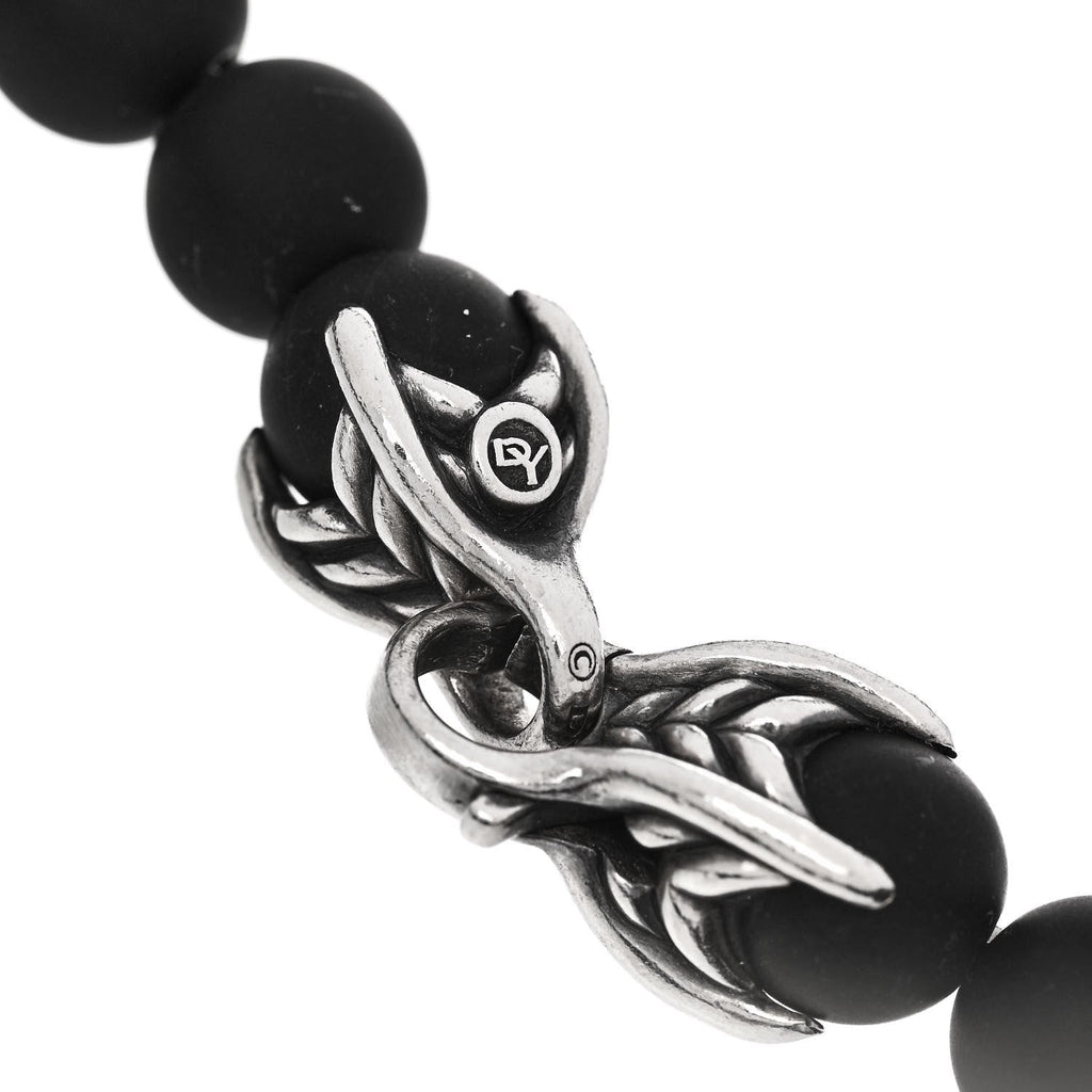 Sterling Silver Black Onyx Sapphire Tsavorite 8mm Spiritual Beads Rainbow Bracelet