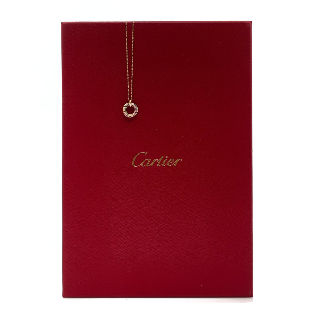 18K Pink Gold Pink Sapphire Trinity Pendant Necklace