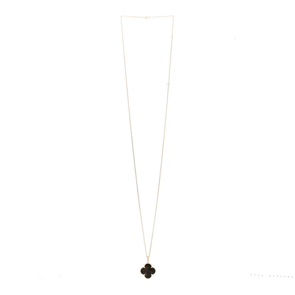 18K Rose Gold Gray Mother of Pearl Magic Alhambra Long Necklace