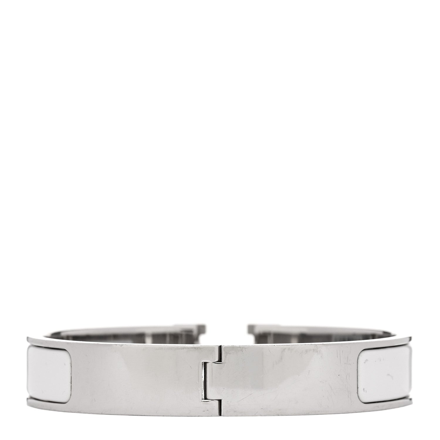 Enamel Narrow Clic Clac H Bracelet GM White