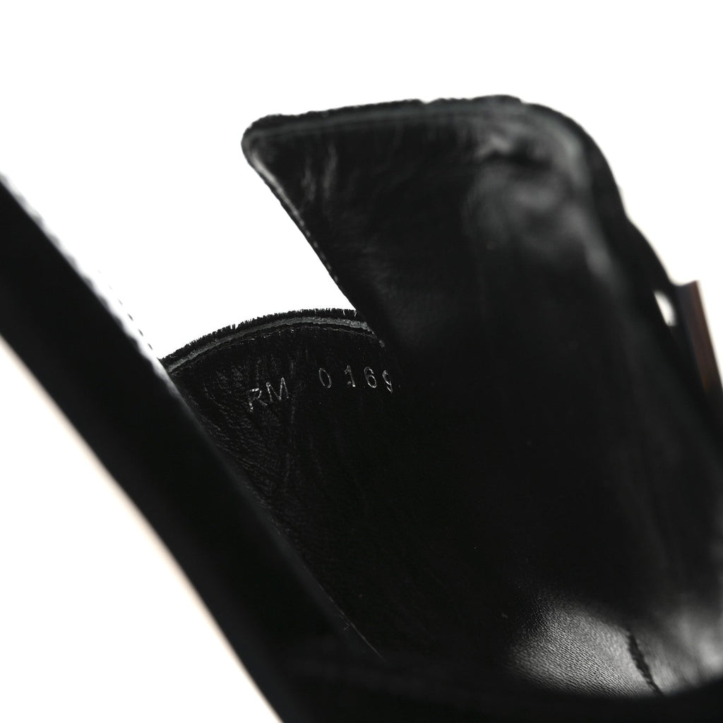Velvet Crystal 4G Flat Sandals 36.5 Black