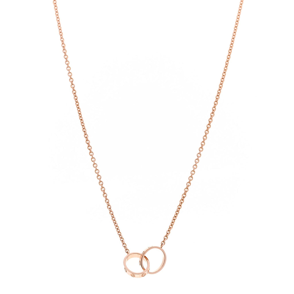 18K Pink Gold Interlocking LOVE Necklace