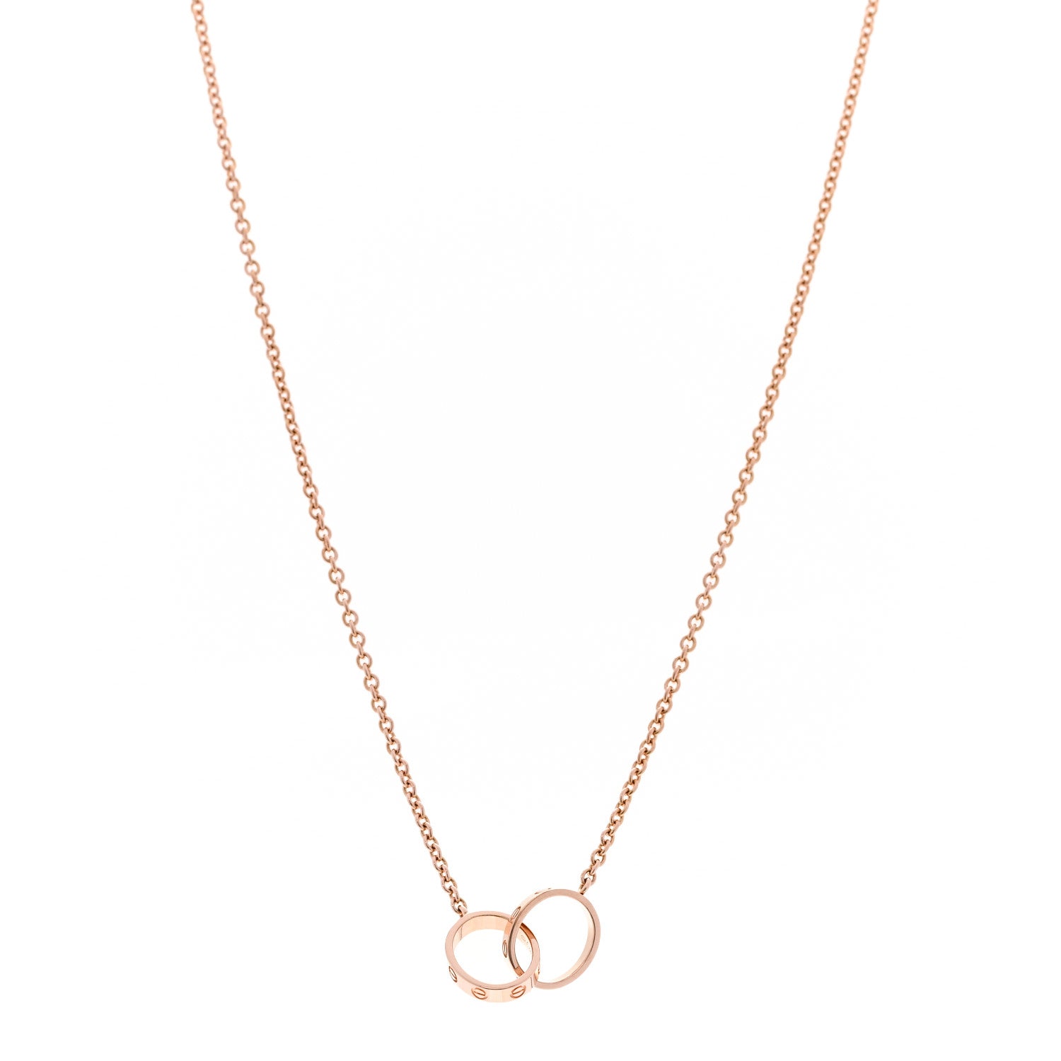 18K Pink Gold Interlocking LOVE Necklace