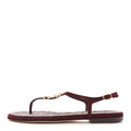 Suede Calfskin CC Crystal Thong Sandals 40.5 Burgundy