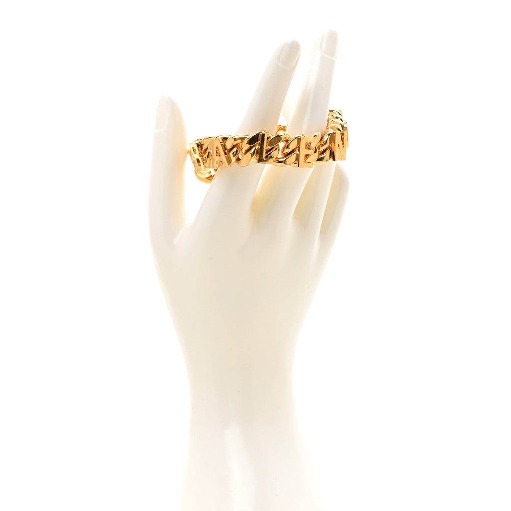 Metal Logo Chain Bracelet M Gold
