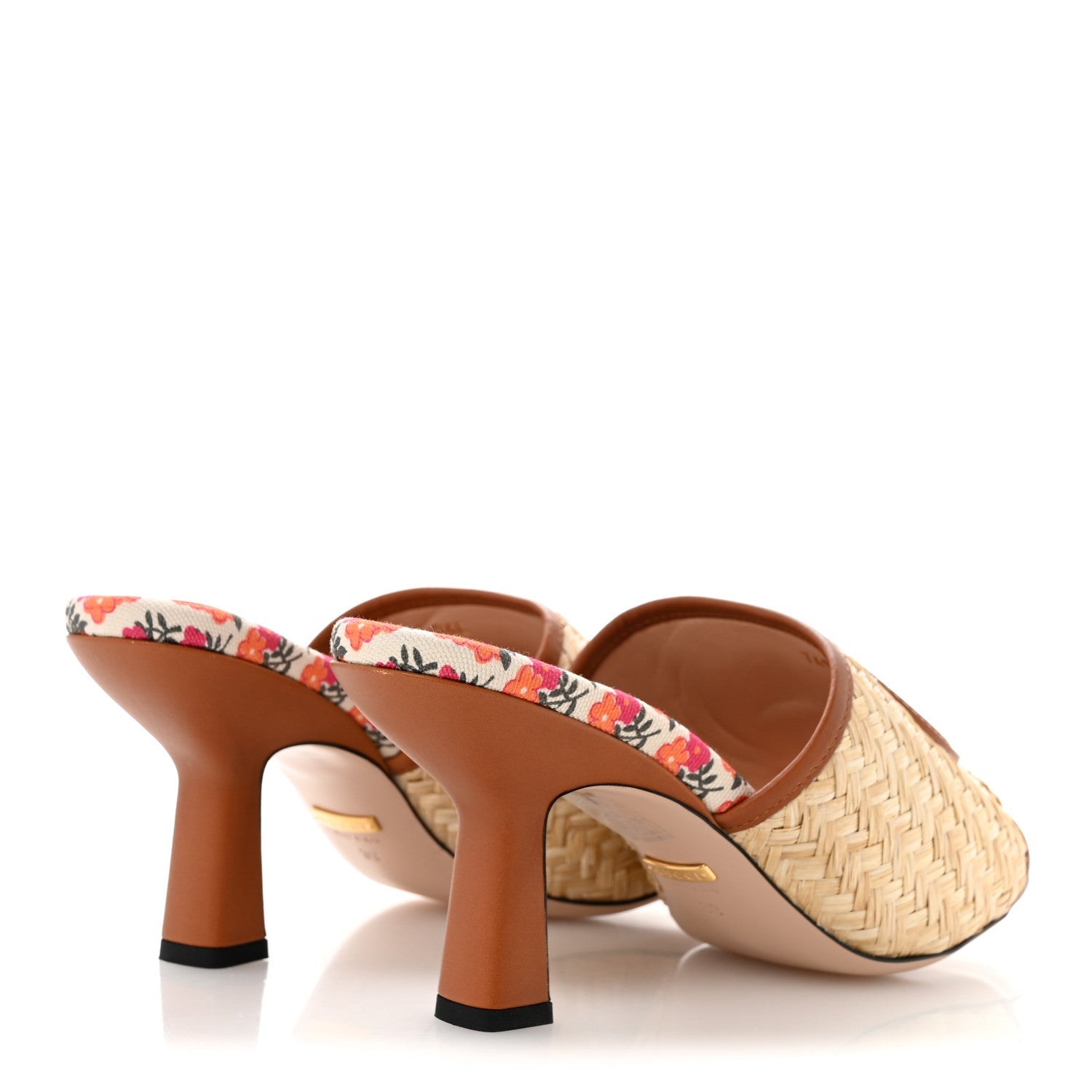 Raffia Malaga Kid Interlocking G Mabel Sandals 39 Natural