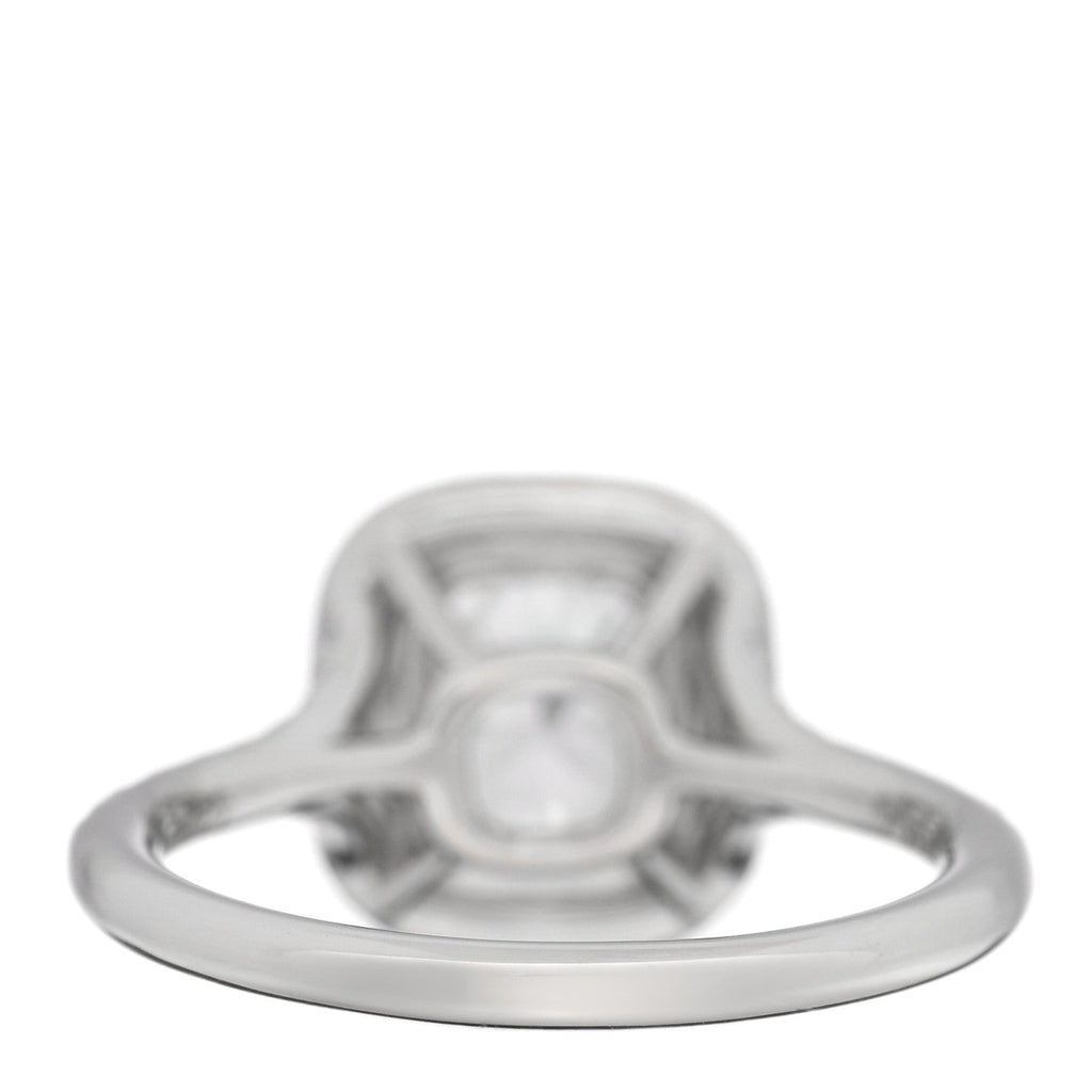 Platinum Diamond 1.06ct Soleste Cushion Cut Double Halo Engagement Ring 52 6