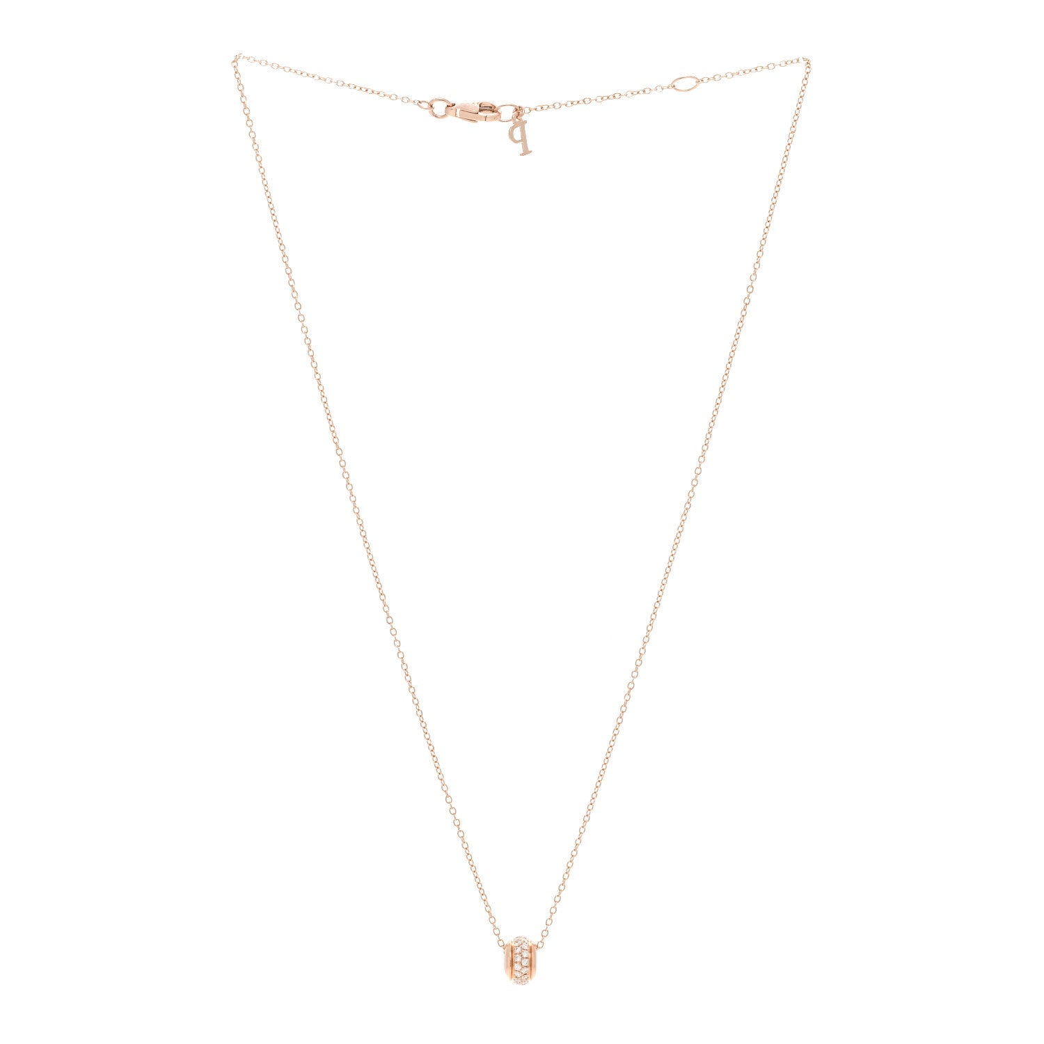 18K Rose Gold Diamond Possession Pendant Necklace