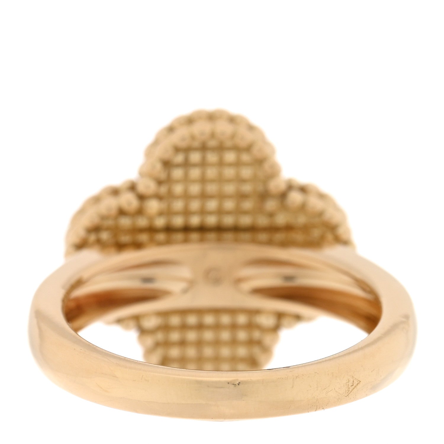 18K Yellow Gold Diamond Black Onyx Vintage Alhambra Ring 48 4.5