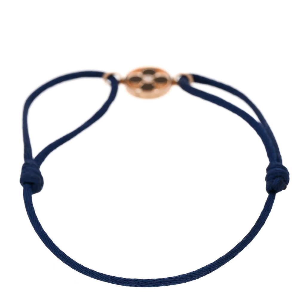 18K Pink Gold Diamond Idylle Blossom Sun Cord Bracelet Blue