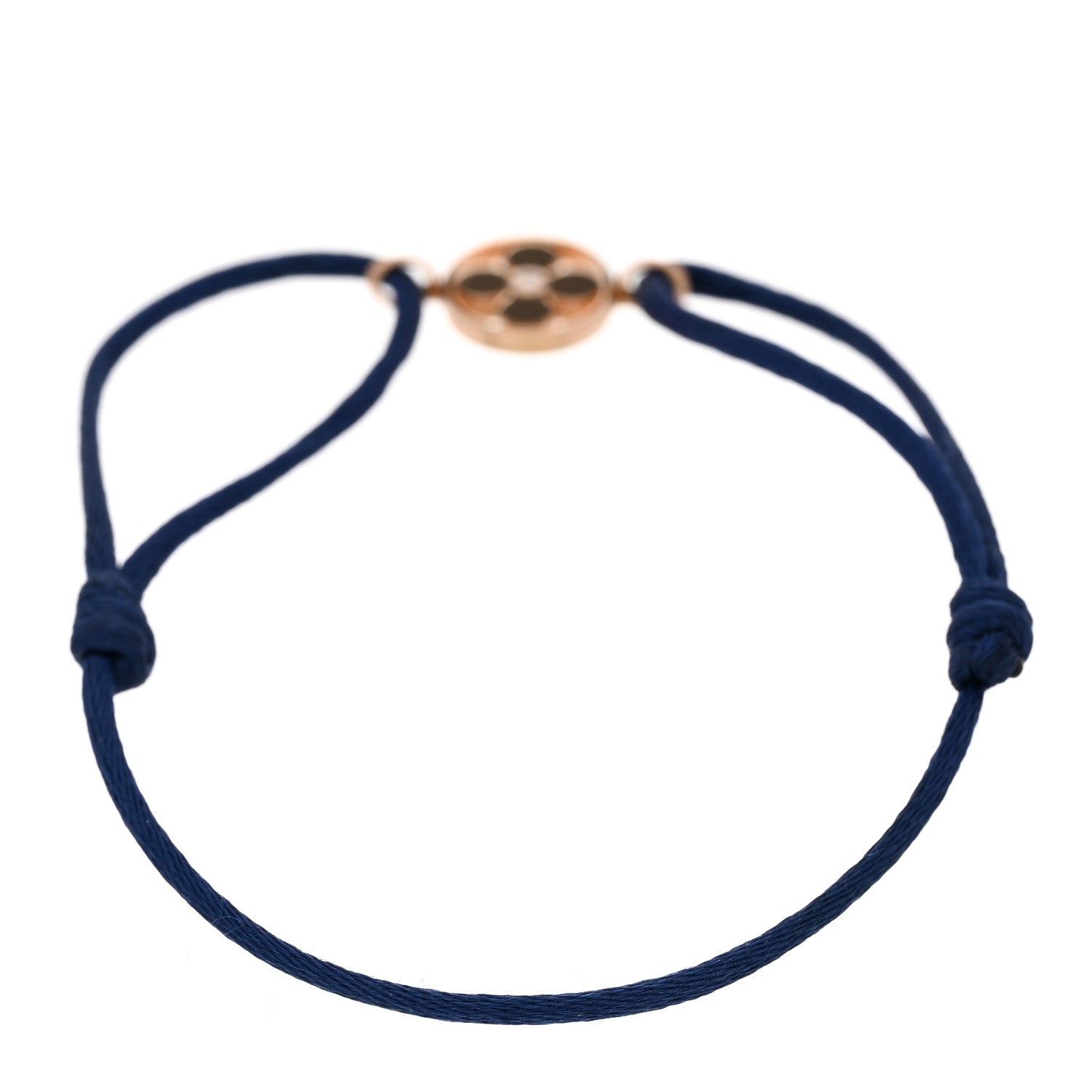 18K Pink Gold Diamond Idylle Blossom Sun Cord Bracelet Blue