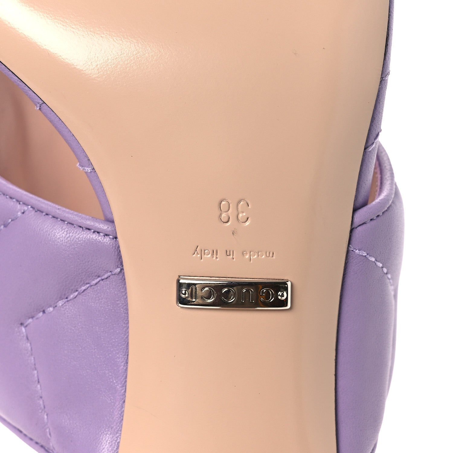 Nappa Charlotte GG Marmont 55mm Thong Sandals 38 Pale Lavander