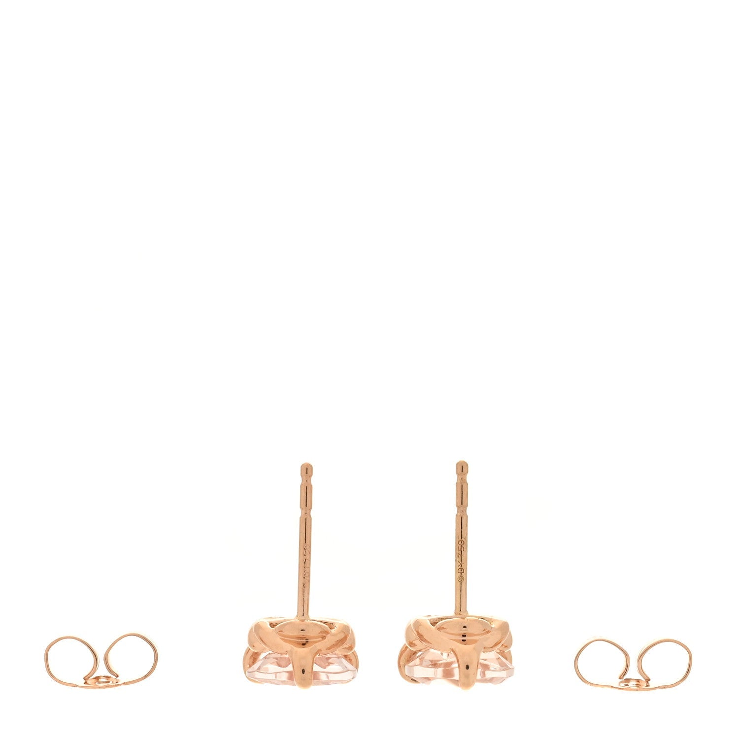 18K Rose Gold Morganite Heart Stud Earrings