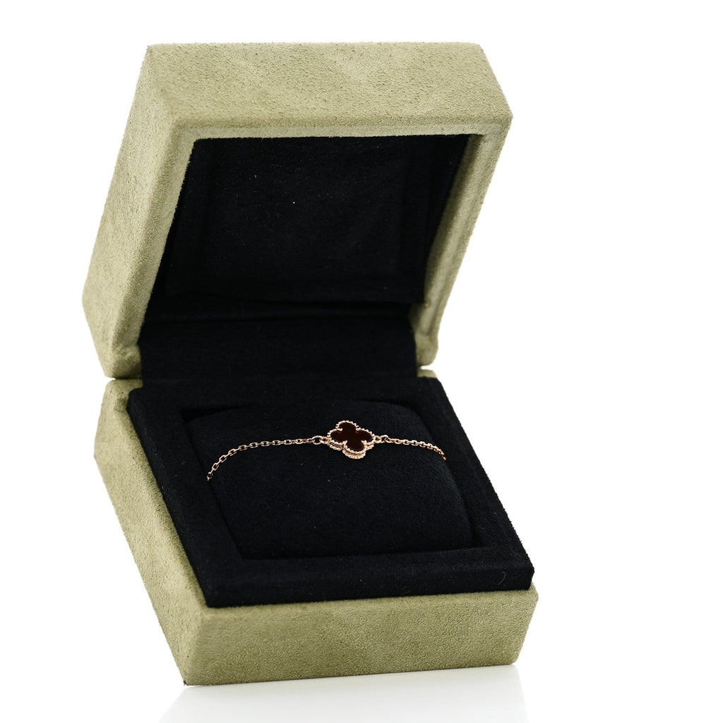 18K Rose Gold Carnelian Sweet Alhambra Bracelet