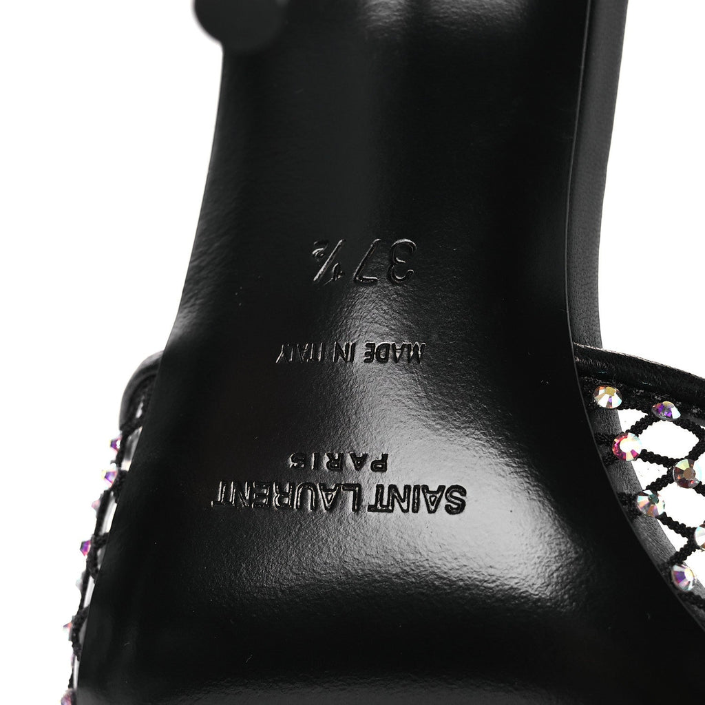 Mesh Strass Giqua 95 Mule Sandals 37.5 Black