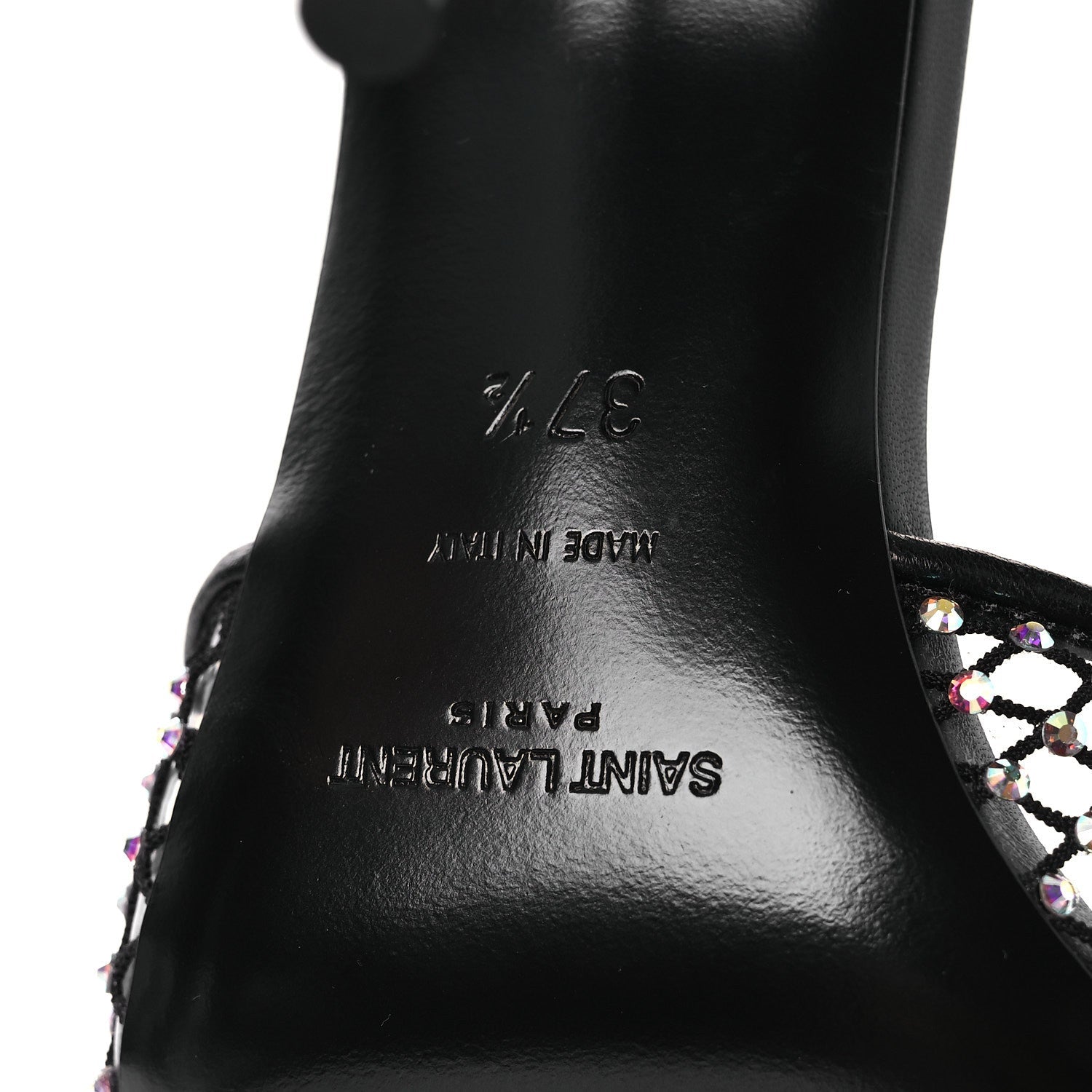 Mesh Strass Giqua 95 Mule Sandals 37.5 Black