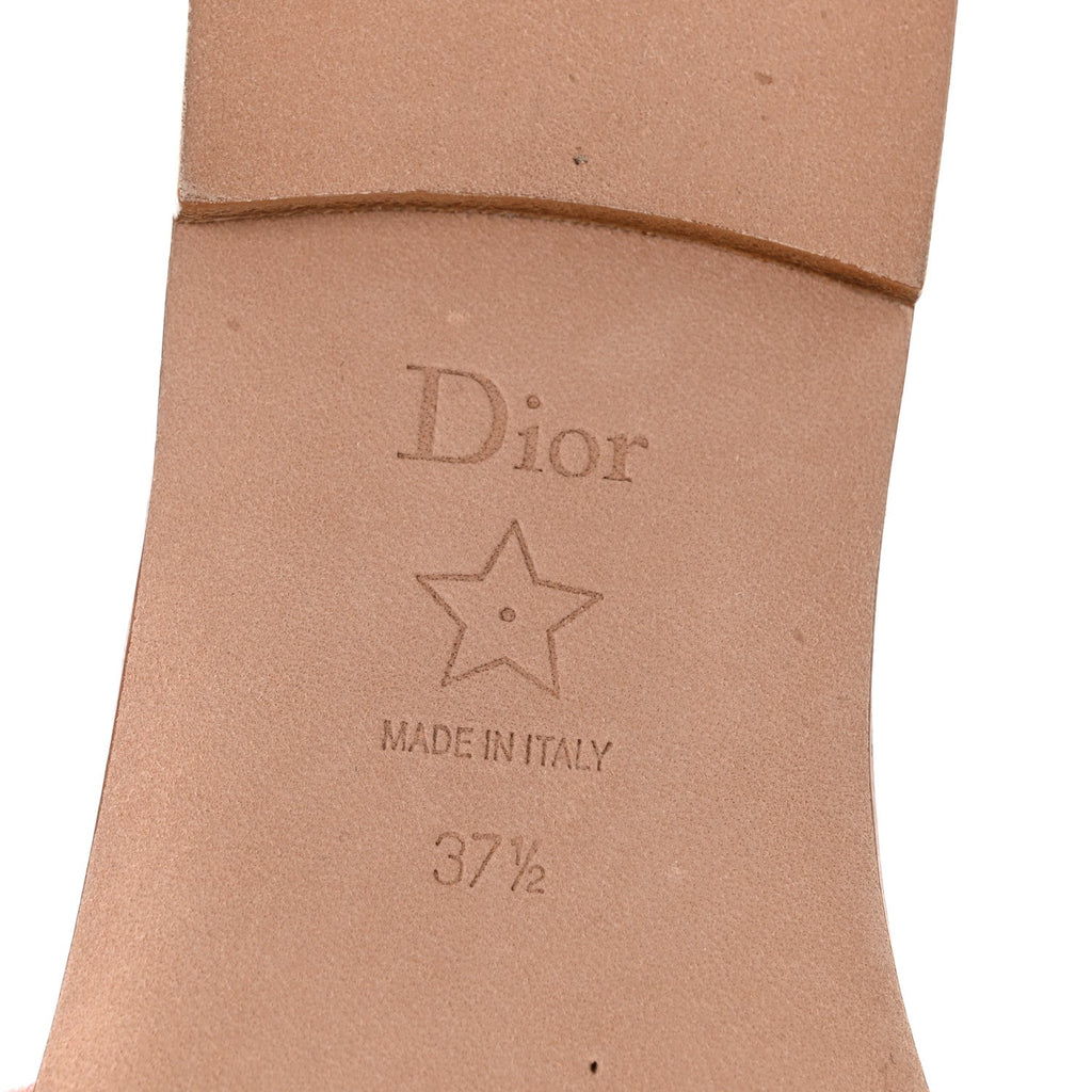 Canvas Toile De Jouy Embroidered Dway Flat Slide Sandals 37.5 Chateau Rose