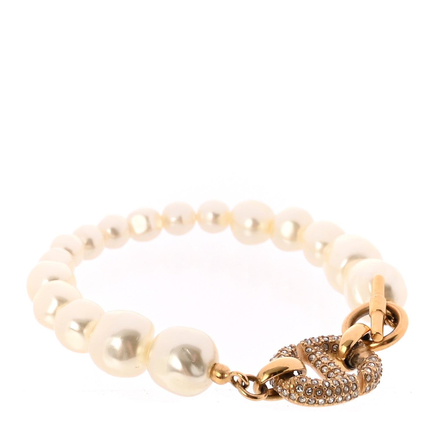 Pearl Crystal 30 Montaigne Bracelet Gold