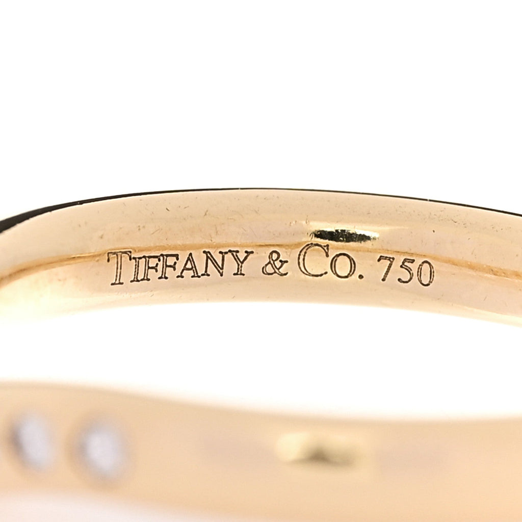 18K Yellow Gold Diamond .08ctw Elsa Peretti Curved Wedding Band Ring 56 7.5
