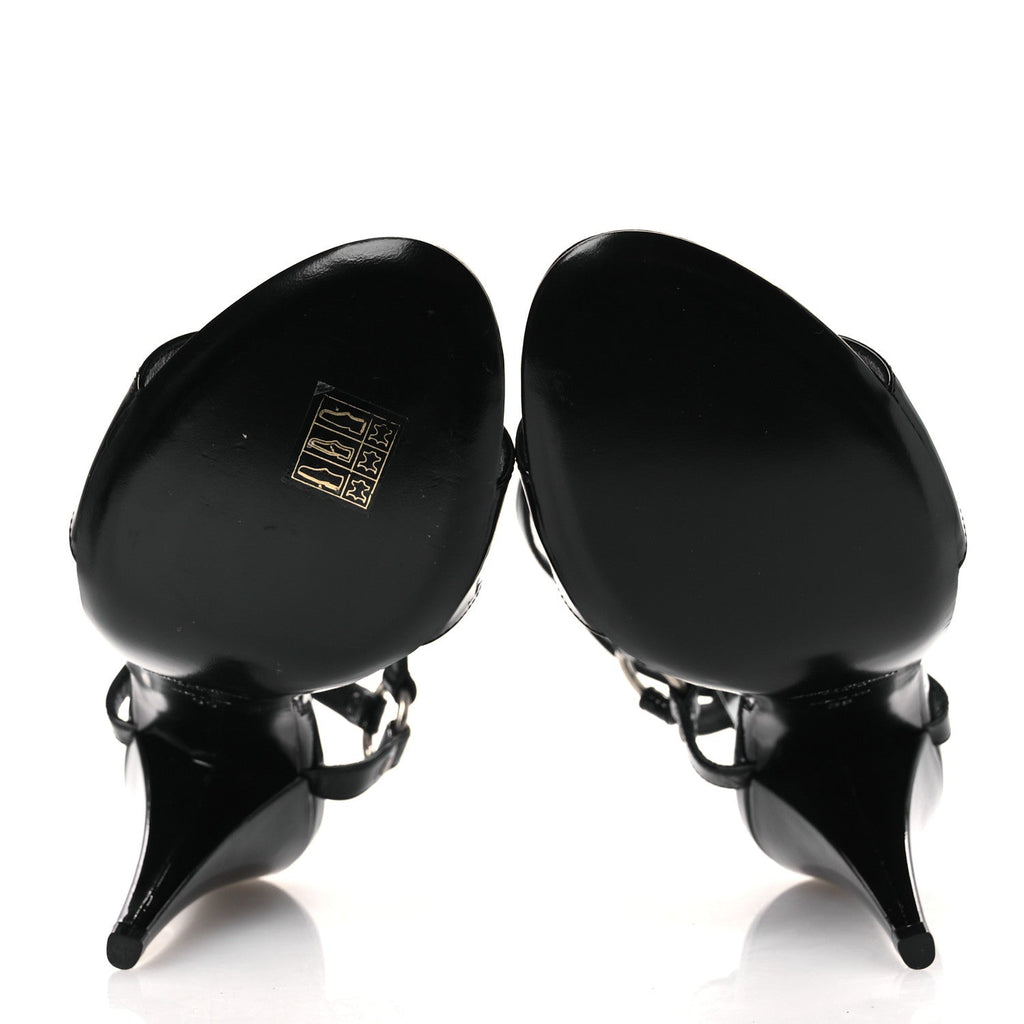 Patent Calfskin Fetish 105 Sandal 39 Black