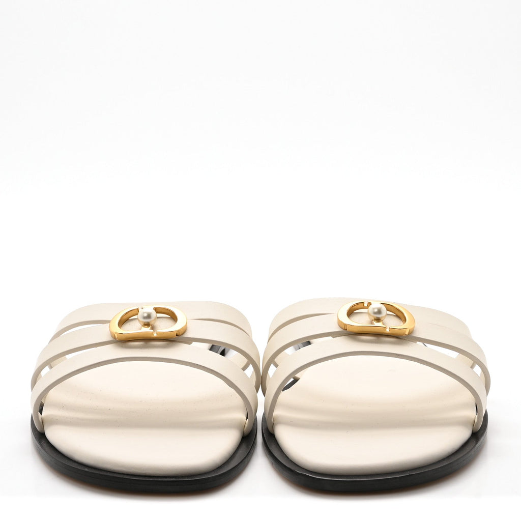 Calfskin 30M Slide Sandals 37.5 White