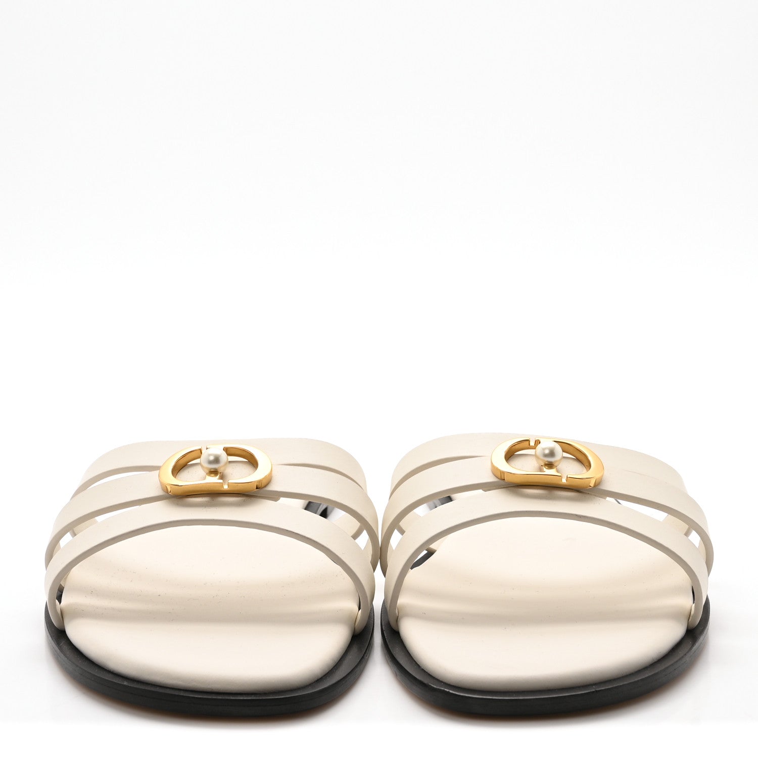 Calfskin 30M Slide Sandals 37.5 White
