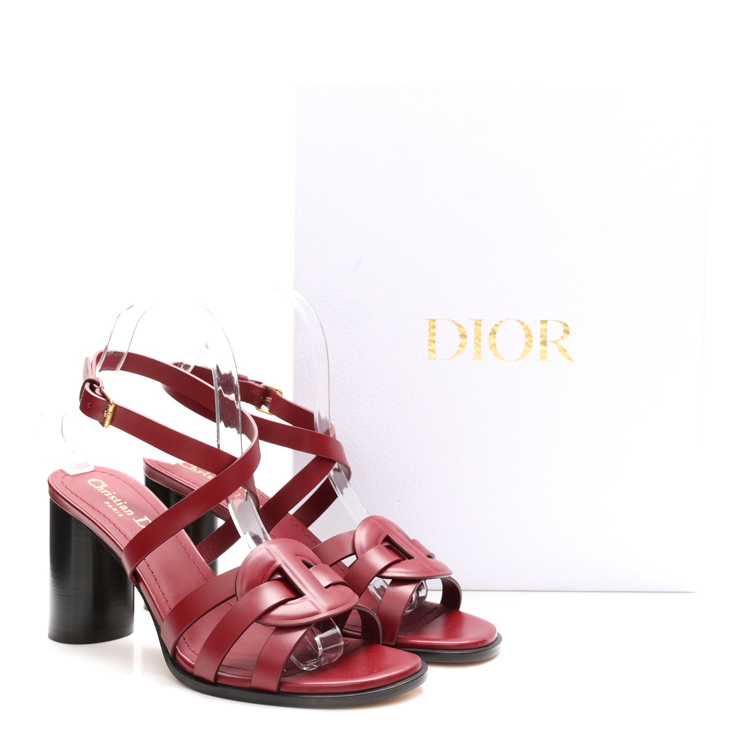 Calfskin D-Club Sandal Pumps 37.5 Ruby Red
