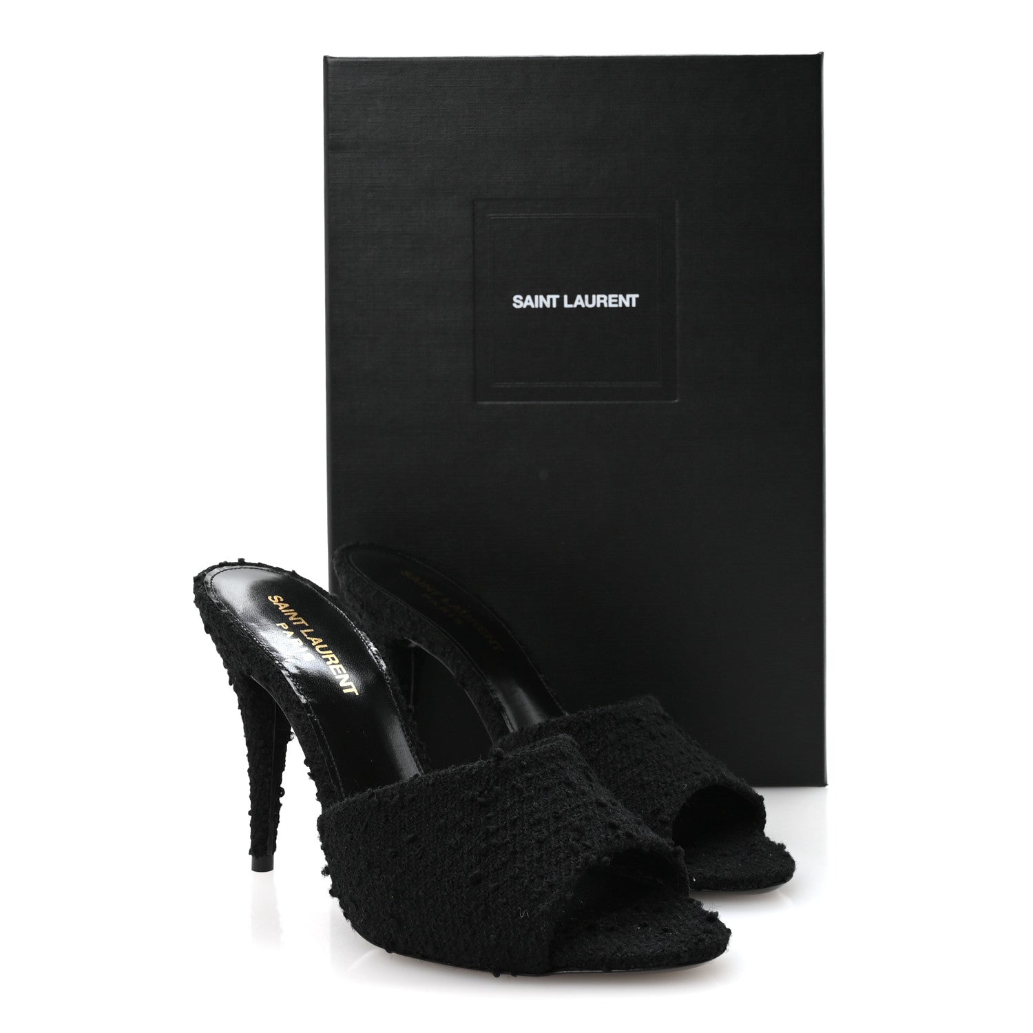 Boucle Tweed La 16 95 Mule Sandals 37 Black