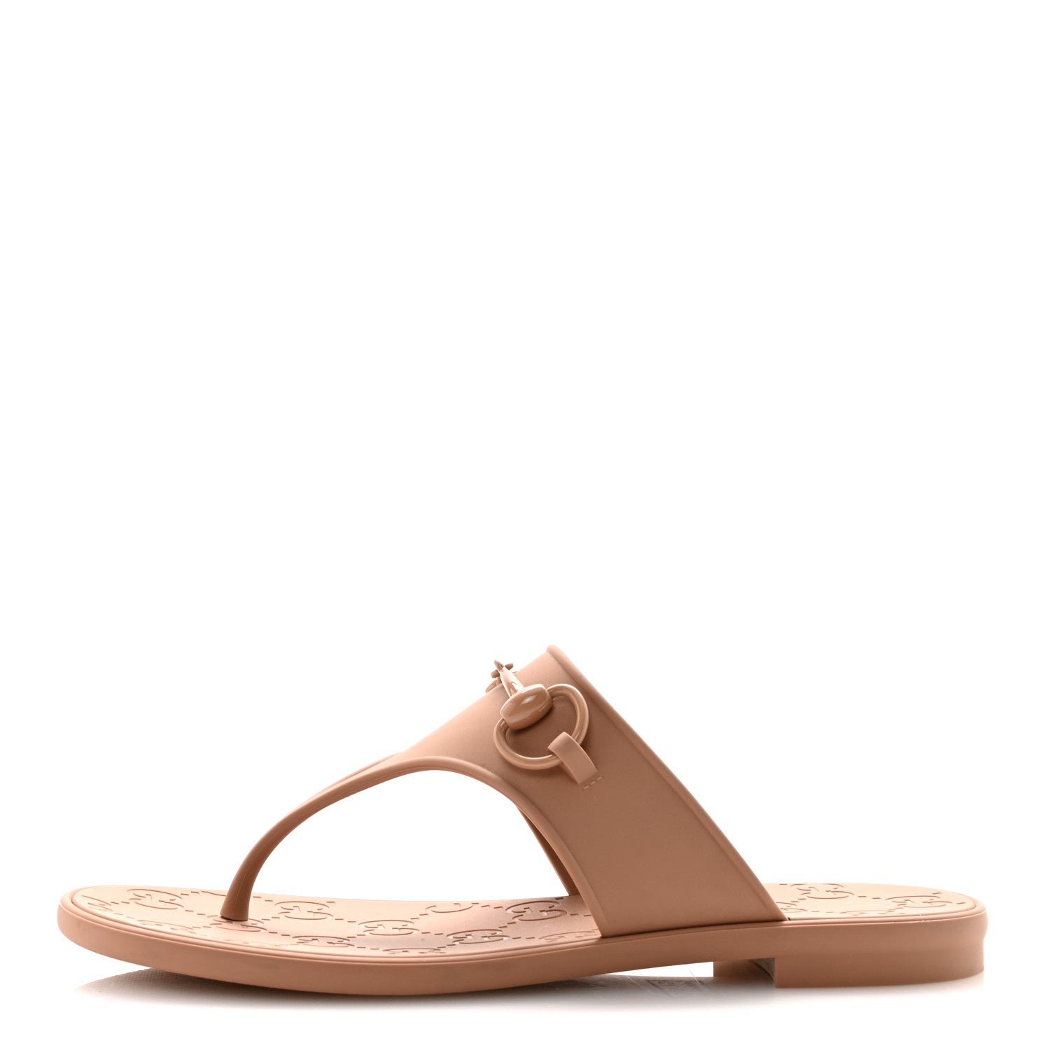 Rubber Womens Horsebit Thong Sandals 36 Vintage Camel