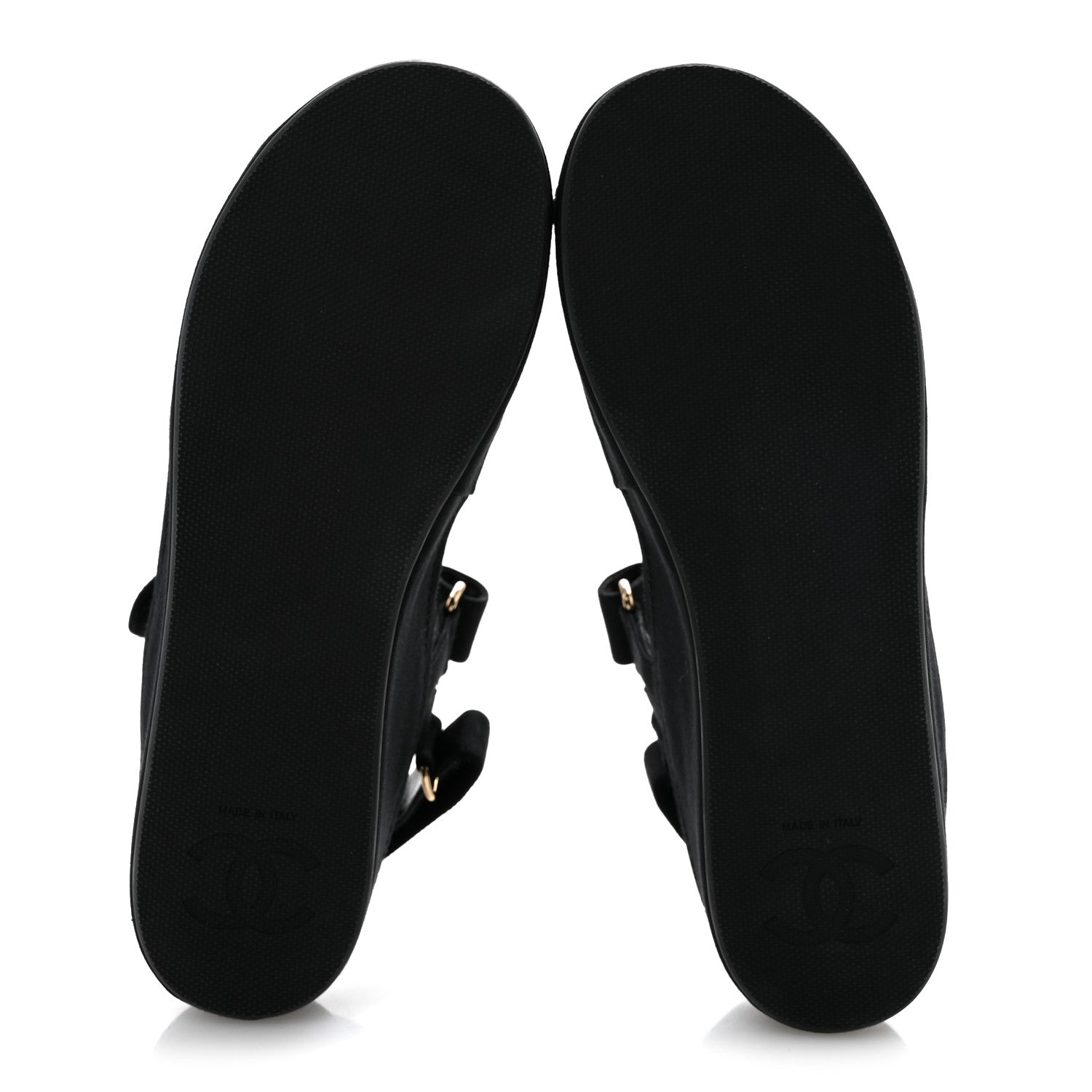 Grosgrain Crystal Logo Platform Sandals 38 Black