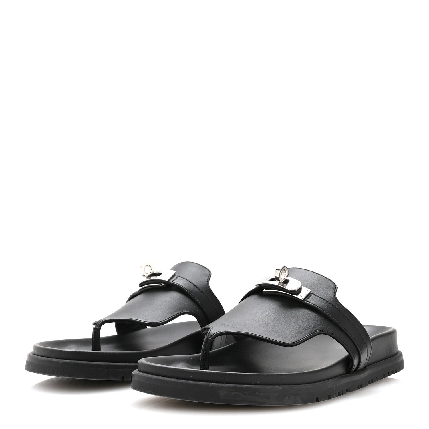 Calfskin Womens Empire Sandals 36.5 Black