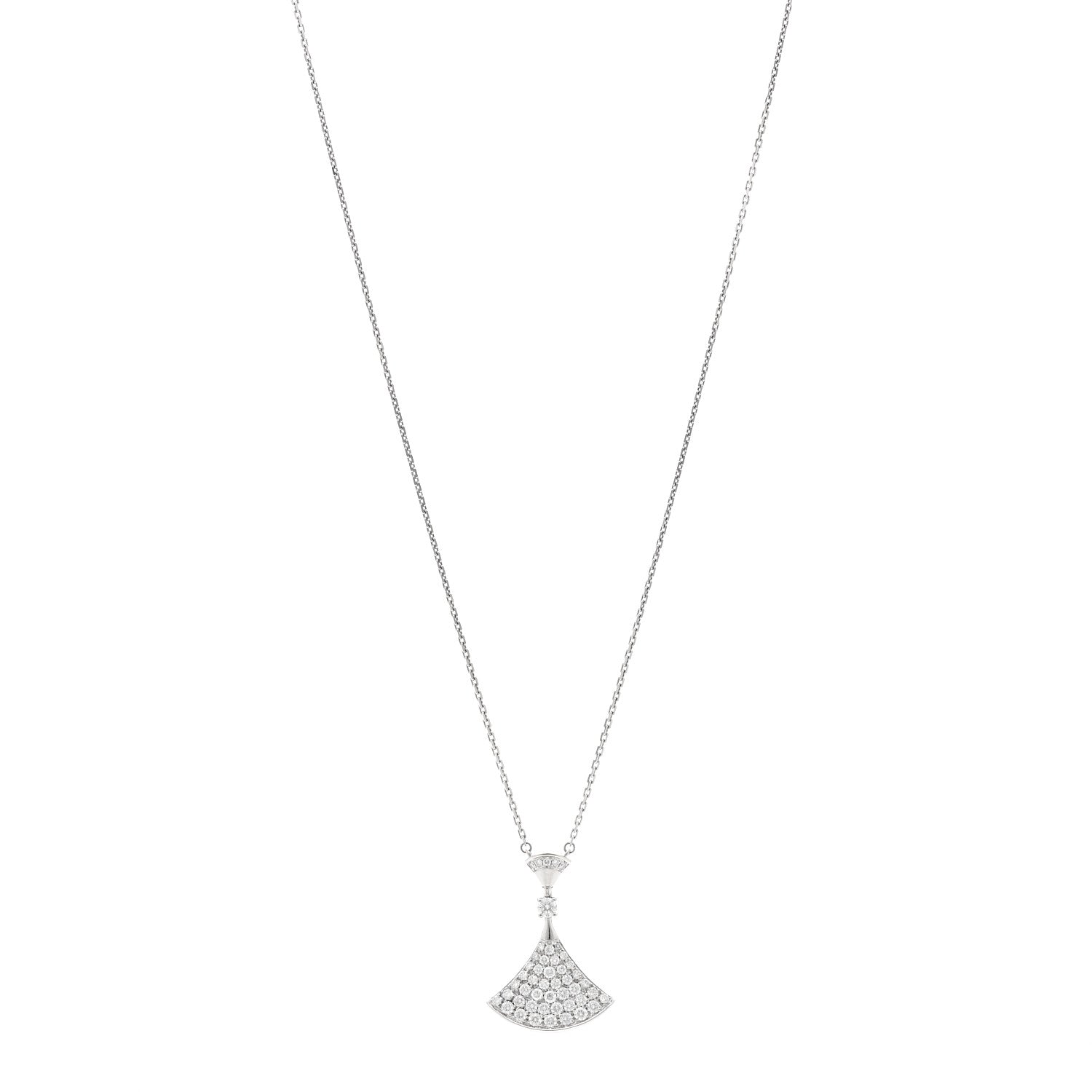 18K White Gold Diamond Large Divas' Dream Pave Necklace