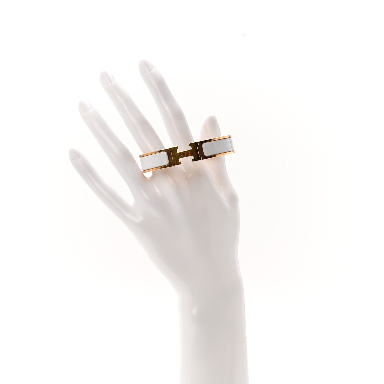 Enamel Narrow Clic Clac H Bracelet PM White