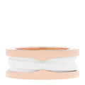 18K Rose Gold White Ceramic B.Zero1 Two-Band Ring  49 4.75