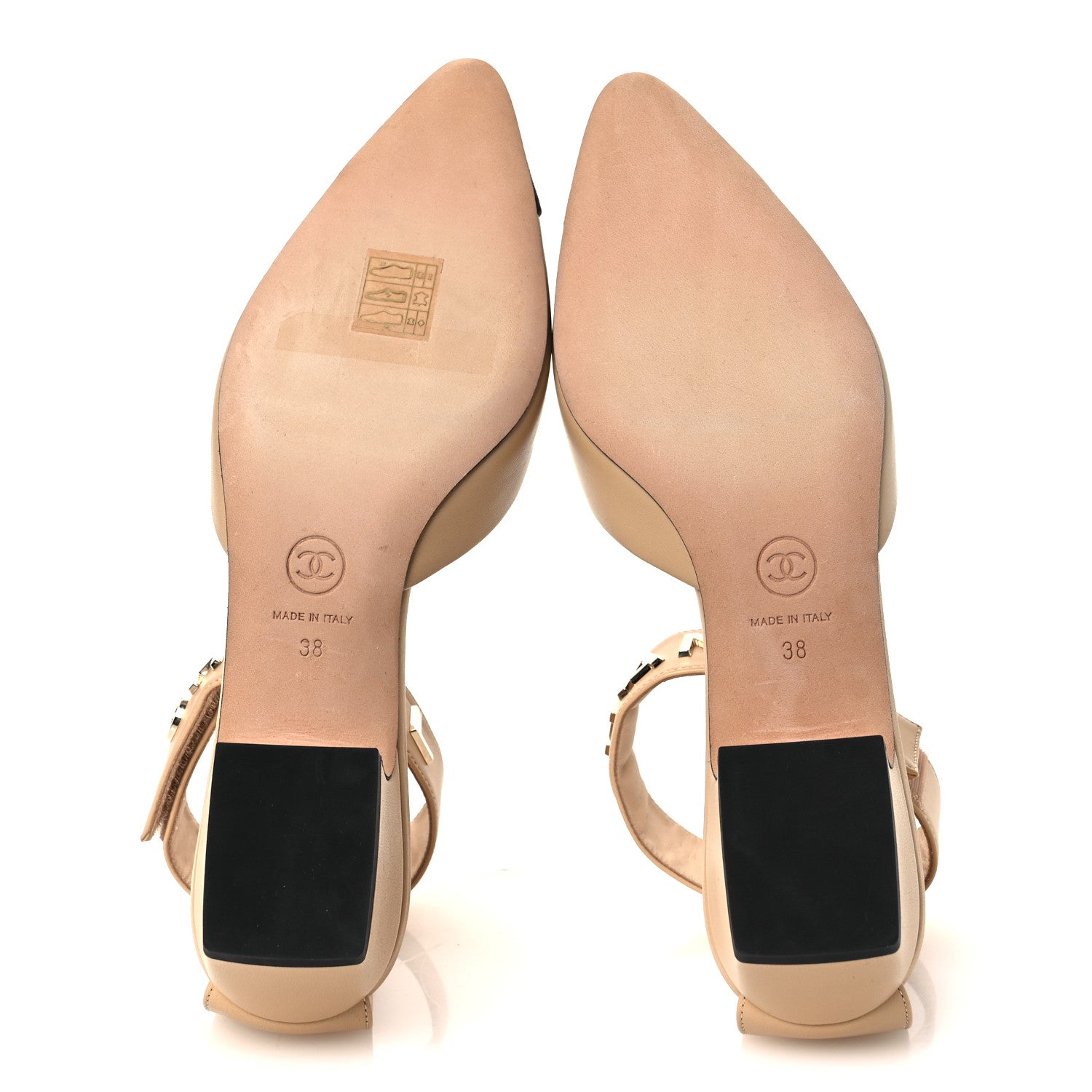 Lambskin Grosgrain Cap Toe Logo Ankle Strap Pumps 38 Beige Black